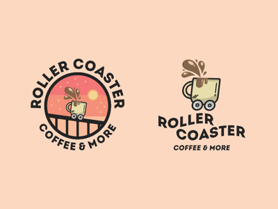 Roller Coaster Coffee Logo & Business Concept