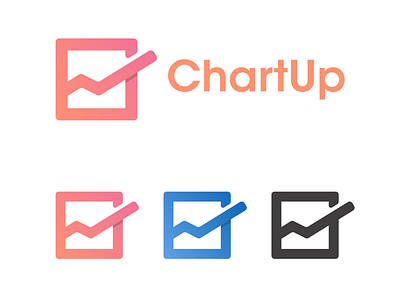 ChartUp logo & name concept app branding chart concept gradient graphs logo logomark minimalist modern