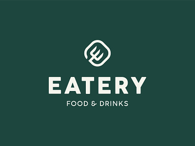 Eatery - restaurant logo concept badge branding concept eatery flat design food food app fork graphic design icon illustration inspiration logo minimalist monogram redesign restaurant smart typography vector