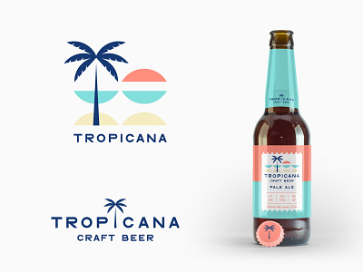 Tropicana - craft beer logo concept beer beer branding bottle label brand concept design flat design fresh fresh design graphic design island lettering logo logodesign logotype minimalist palm tropical typography visual design