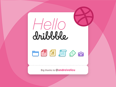 Hello Dribbble — a few icons debut dribbble first shot hello icon sketch