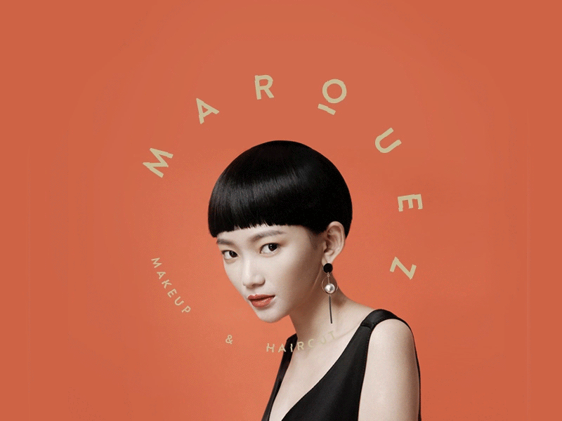 MARQUEZ brand haircut logo makeup typo typography