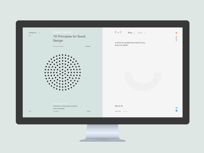 F — Y. Post desktop e commerce exploded grid minimal minimalism pure site ui ux web