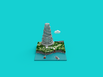 The Babel magicavoxel tower