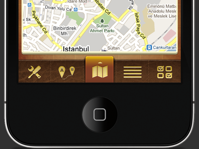 iPhone App Screenshot app brown interface iphone ui