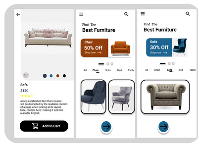 Farniture App design app app design branding design furniture app furniture website landing page minimal uxui design uxuidesign web webdesign