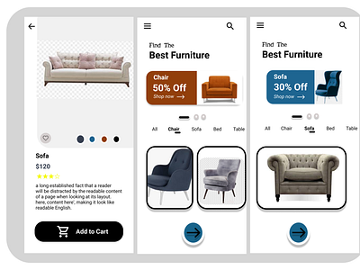 Farniture App design app app design branding design furniture app furniture website landing page minimal uxui design uxuidesign web webdesign