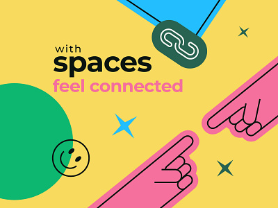 Connect with spaces absract adobe illustrator asthetic branding cocept creativity daily ui dailytask design green idea illustration minimal motion graphics palette productivity todo typography vector website