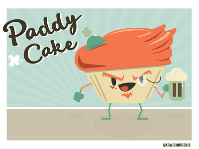 Paddy Cake cupcake irish paddy st. patricks day vector