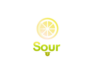 Sour flat gradient lemon logo sour