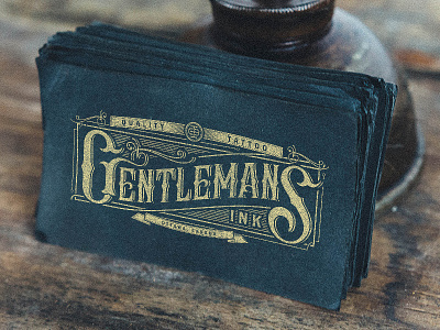 Gentleman's Ink Card gentlemans ink lettering logo tattoo vintage