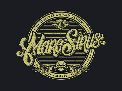 Marc Sirus design gold illustration lettering logo