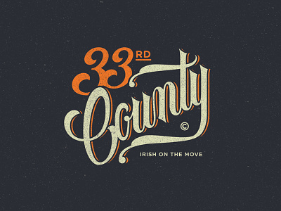 33rd County county irish lettering logo script streetwear tshirt