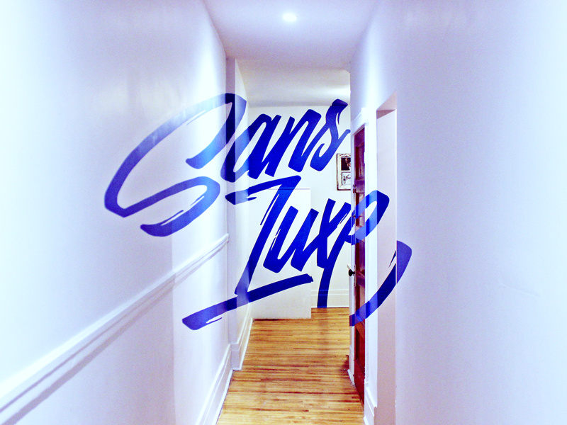 Sans Luxe handlettering lettering mural anamorphic