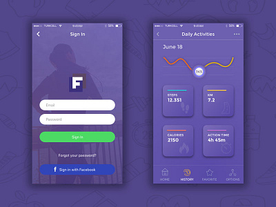 F App fitness app free download freebie mobile mobile app sketch