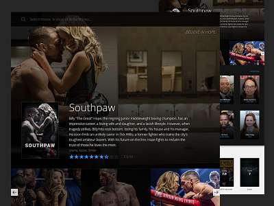 Movie overview page movie library ui webdesign