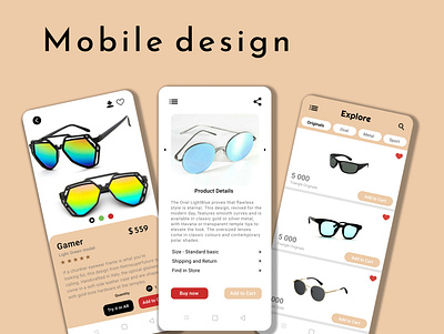 Glasses shop App app design glasses ui ux