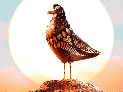 Rupert the Bird - 3D Character 3d 3d artist 3d character bird blender blender3d character concept fantasy illustration