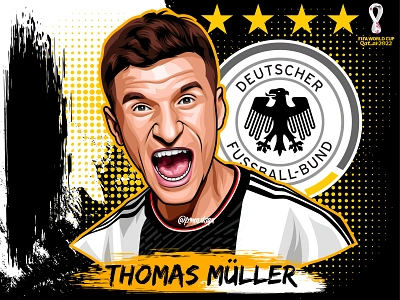 THOMAS MULLER GERMANY cartoon design fifa fifaworldcup football germany illustration muller soccer sport thomasmuller worldcup2022