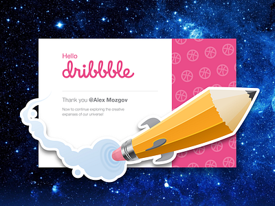 Suppp Dribbble! debut dribbble pumped thank you