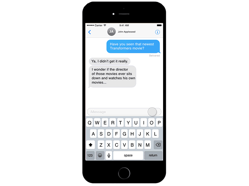 Gesture-based iMessage Concept concept design gesture ios prototype ui ux