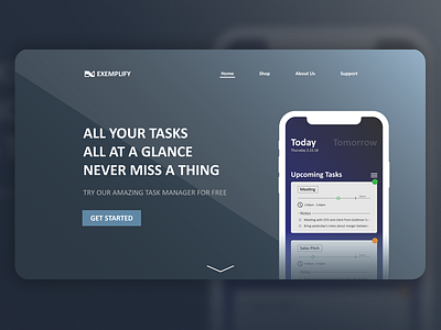 Concept Task Manager App and Landing Page hero landing manager page task ui