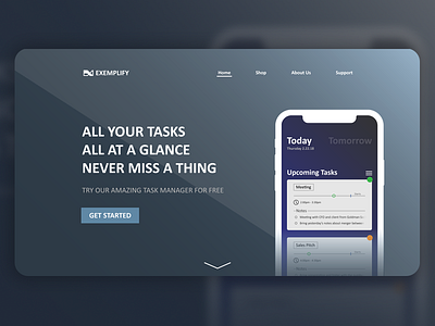 Concept Task Manager App and Landing Page