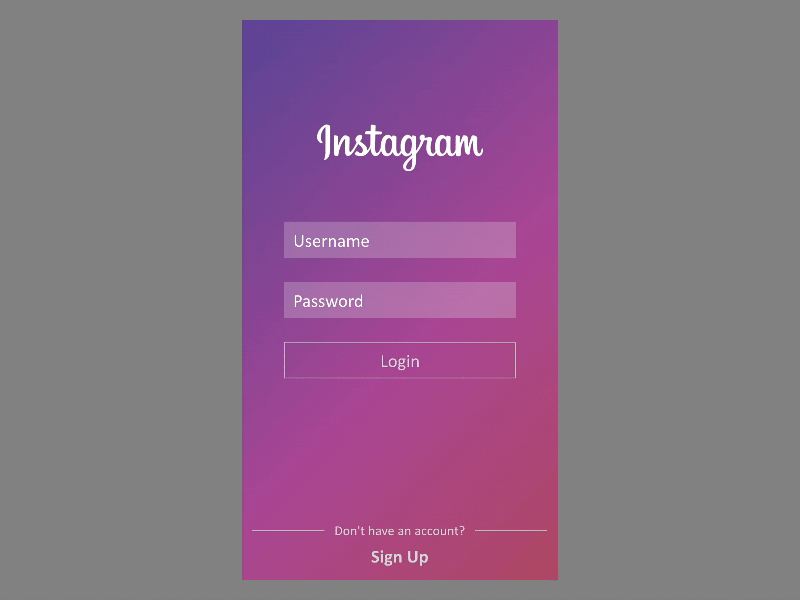 Instagram Login Concept.