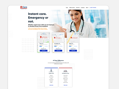 iCare website redesign design illustration landing landing page ui ux website design