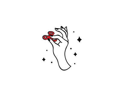 Fidget black fidget fidget spinner fingers hand illustration illustrator red sparkle spinner vector white