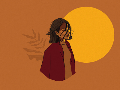 Golden Hour 🌇✨ avatar botanical cartoon character design drawing fashion girl illustration illustrator plants portrait self portrait sun sunset vector