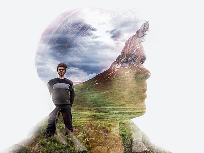 Self Portrait boy double exposure effect face image man painting photo scotland visual design