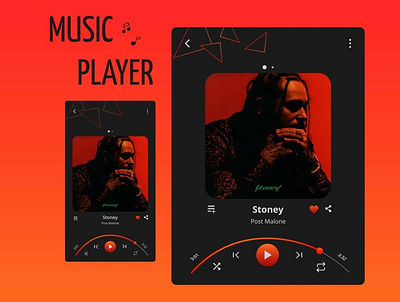 Music player design mobile design music player orange tab design typography ui ux