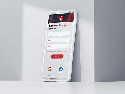 Pinterest Sign up Screen redesign
