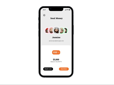 SEND MONEY app branding dailyui design illustration ui