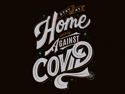 Stay At Home brush calligraphy calligraphy custom type flat design hand lettering lettering quote script typography vector