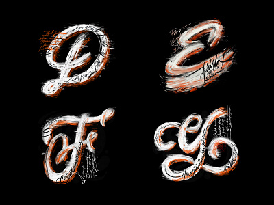 DEFG - 36 days of type angry brush calligraphy calligraffiti calligraphy custom type explore hand lettering illustration lettering raw rough script