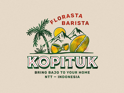 KOPITUK Label Design badge design coffee coffee deesign custom type design graphic design hand lettering illustration indonesia label design labuan bajo lettering logo packaging script typography vector vintage design
