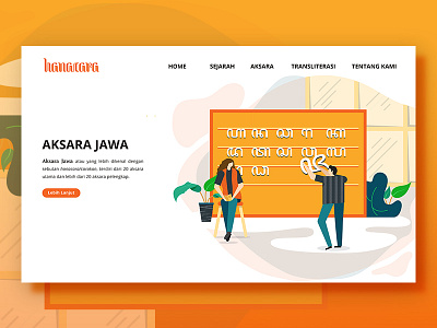 Hanacara Landing Page character design flat flat design illustration landing page ui website