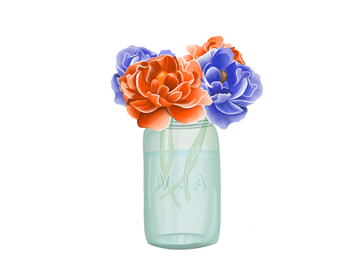 Flowers in Mason Jar art blog graphic design design art graphic illustration image mason jar