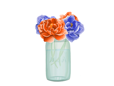 Flowers in Mason Jar