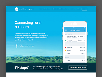 Farming landing page