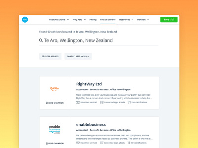 Find an advisor accountants bookkeepers cards find search search results xero