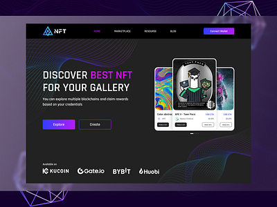 NFT Marketplace blockchein composition crypto wallet design eth logo marketplace nft ui uidesign ux mindnft uxui visual desing