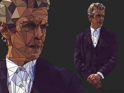 Doctor Who | Peter Capaldi | Poly design doctor who doodle geometric germany illustration low poly mesh peter capaldi poly polygon triangles