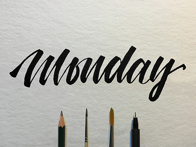 Hand lettering brush script - Monday brush handlettering lettering monday