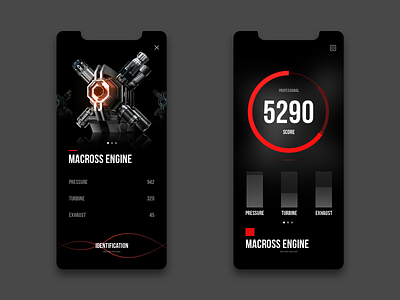 Engine interface animation app cards minimal mobile moutain travel ui ux