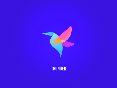 thunder badge bird hummingbird icon logo of symbol the thunderbolt