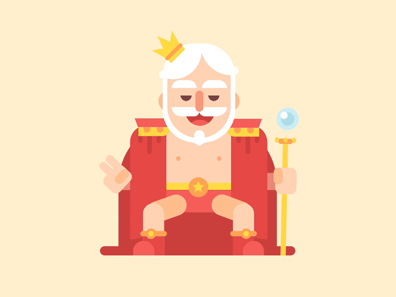 The king's speech crown dynamic effect elderly golden illustration king page sketch ui ux waiting