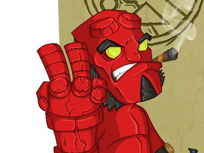 Hellboy chibi hellboy illustration meejit meejitz